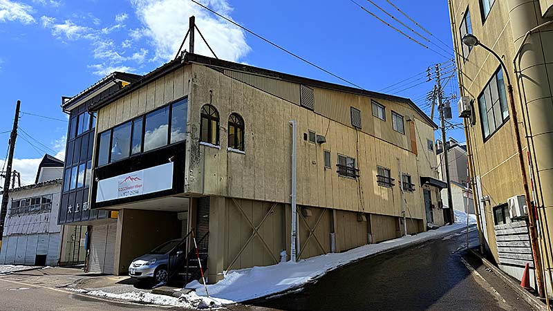 Outside view of the Myoko Kogen station house.